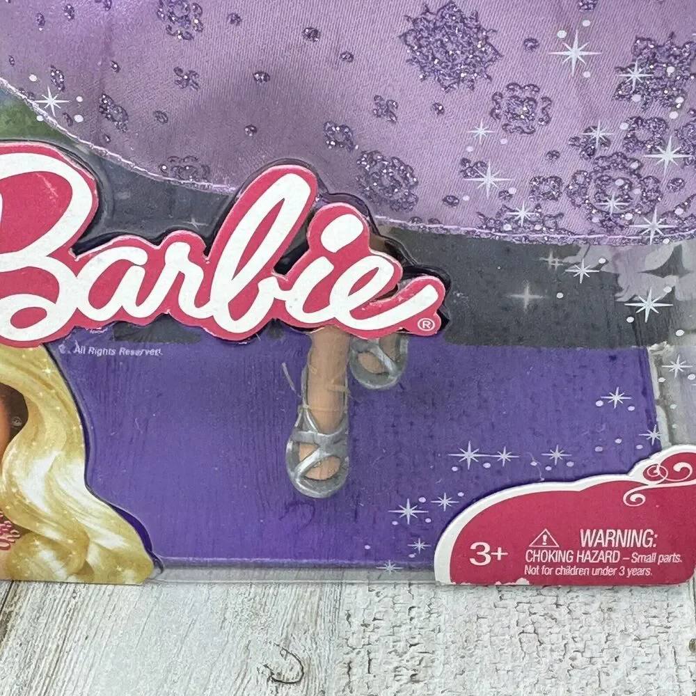 Barbie Princess Brunette Barbie Doll Gift Girl Necklace Purple Dress Crown *Read